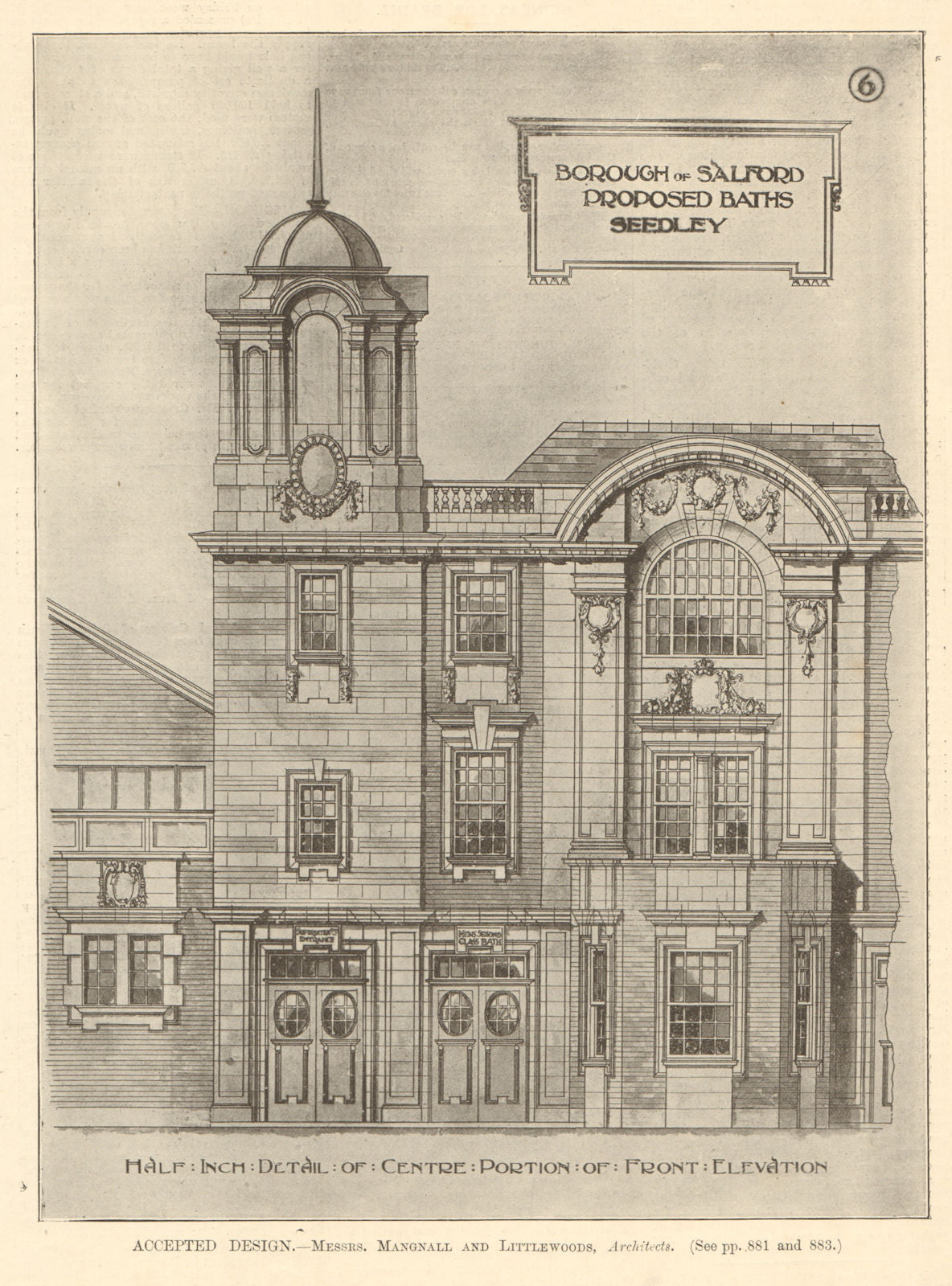 Seedley Public Baths, Salford. Mangnall & Littlewoods, Architects (2) 1907